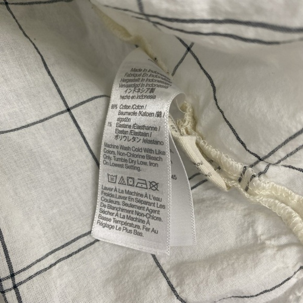 Madewell Shirt Womens XS White Check Boxy V Neck Cotton Pullover Short Sleeve - Picture 6 of 8